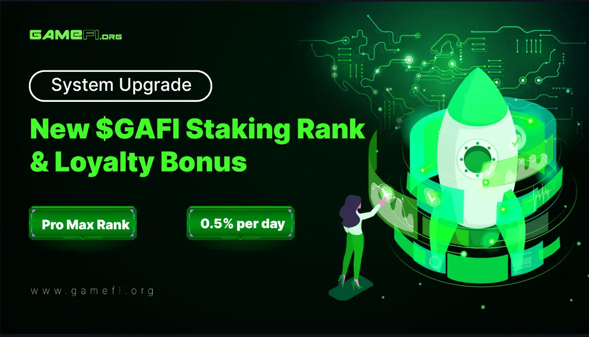 GameFi Rank Minimum Stake Allocation Type Maximum Allocation ROOKIE 10 $GAFI Random Allocation $60 ELITE 100 $GAFI Random Allocation $300 PRO 500 $GAFI Random Allocation $800 PRO MAX 1200 $GAFI Guaranteed Allocation - LEGEND Top 12 Stakers Special Access -